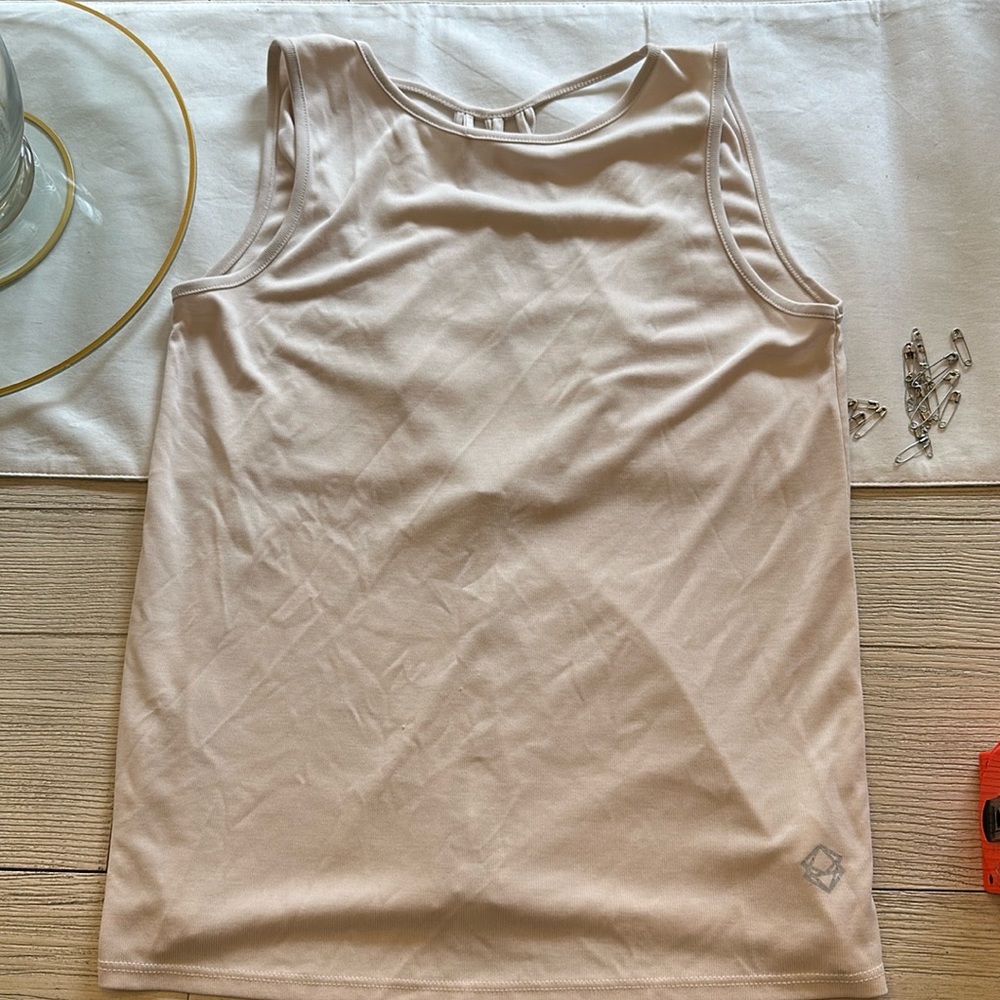 Strappy back cream tank